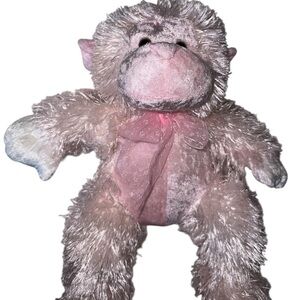 Kellytoy Metallic Pink and Silver Plush Monkey Stuffed Animal